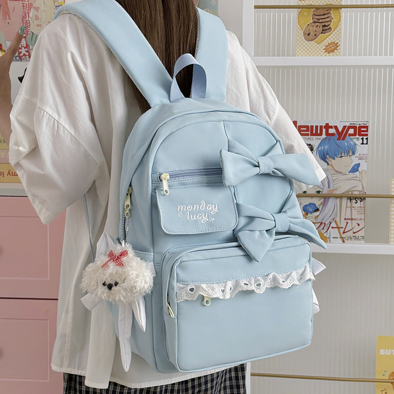 Cute Bow-Detail Backpack