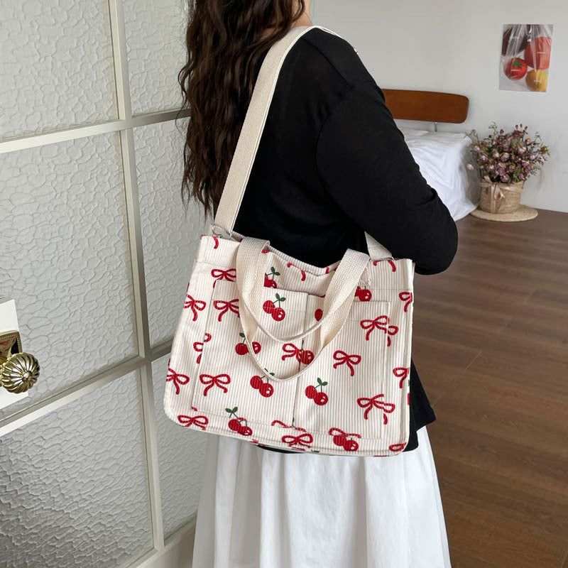 WoFloral Print Utility Tote Bag