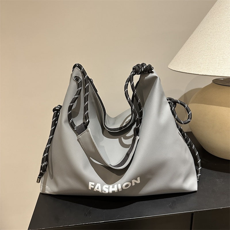Women's stylish tote bag with braided drawstring-https://detail.1688.com/offer/1000595089868.html-Calm Wears-Gray-nothing-Calm Wears