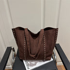 Chic Studded Suede Tote Bag