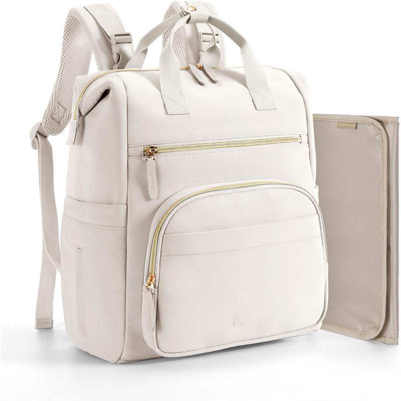Multifunctional Backpack with Stylish Design-https://detail.1688.com/offer/965030293454.html-Calm Wears-Beige-12*6*15 inch-Calm Wears