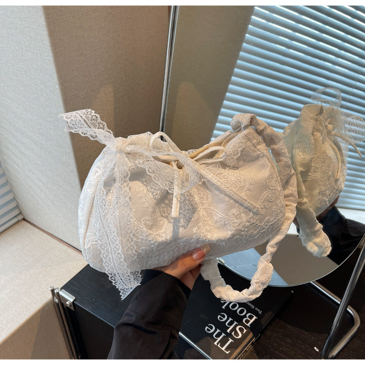 Vintage Lace Drawstring Bag