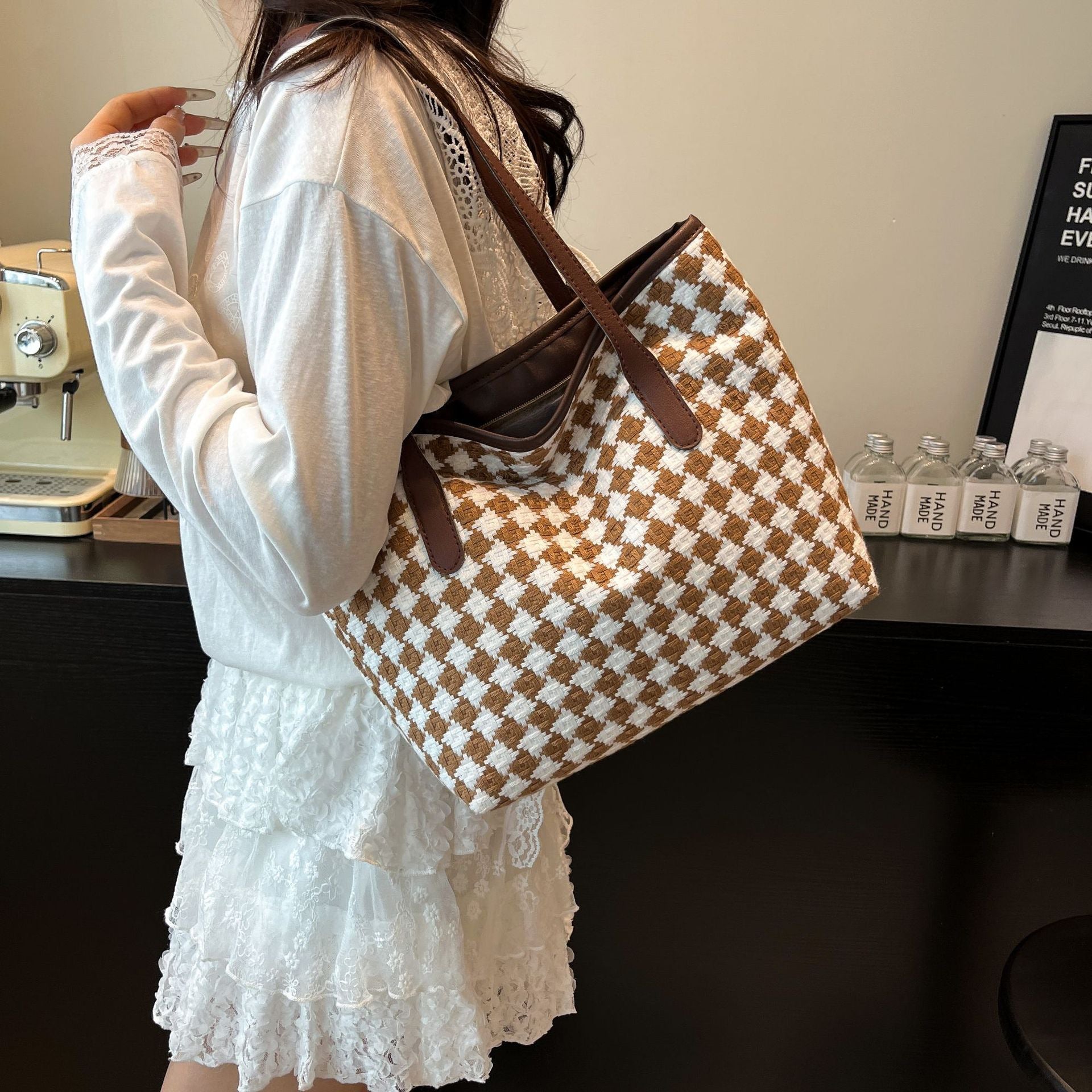 Ladies stylish tote bag-https://detail.1688.com/offer/999300281534.html-Calm Wears-Black-Size: piece-Calm Wears
