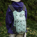 Sporty hiking backpack with ergonomic carrying system and reflective accents