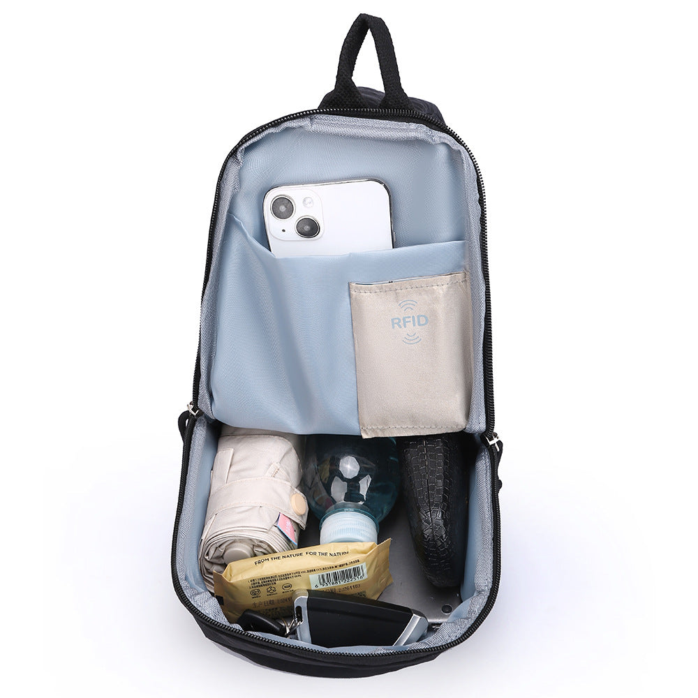 Compact Sling Backpack with Ergonomic Carrying System and Water-Resistant Material
