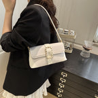 Crocodile Patterned Chain Strap Handbag