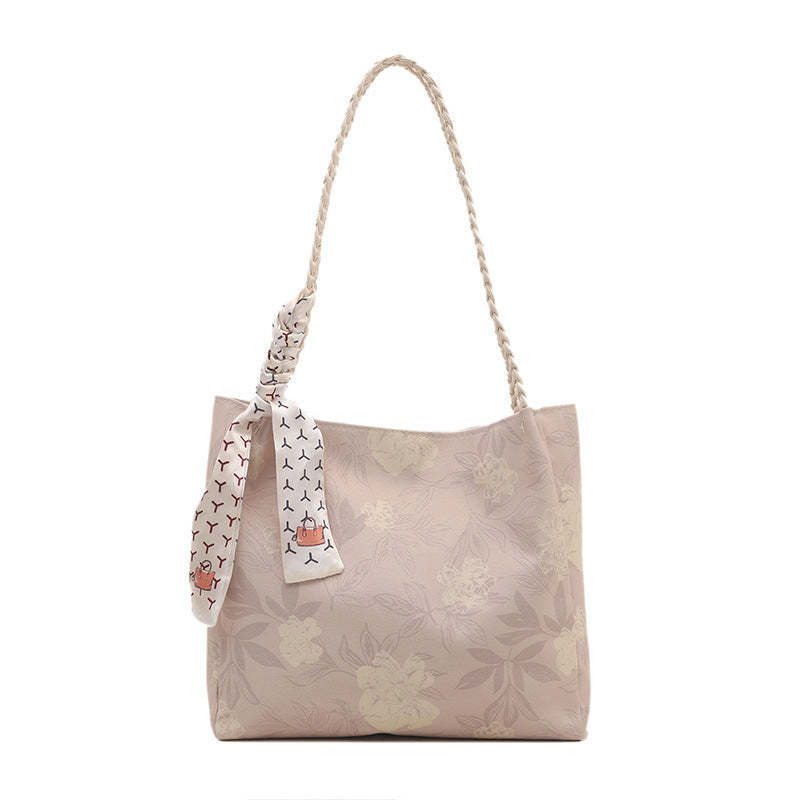 Floral Patterned Shoulder Tote Bag