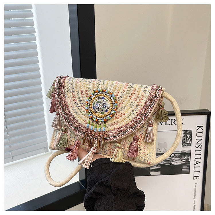 Bohemian-Inspired Handcrafted Beaded Clutch