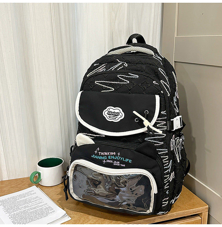 Multi-Functional College School Backpack-https://detail.1688.com/offer/1018064017124.html-Calm Wears-Black-Calm Wears