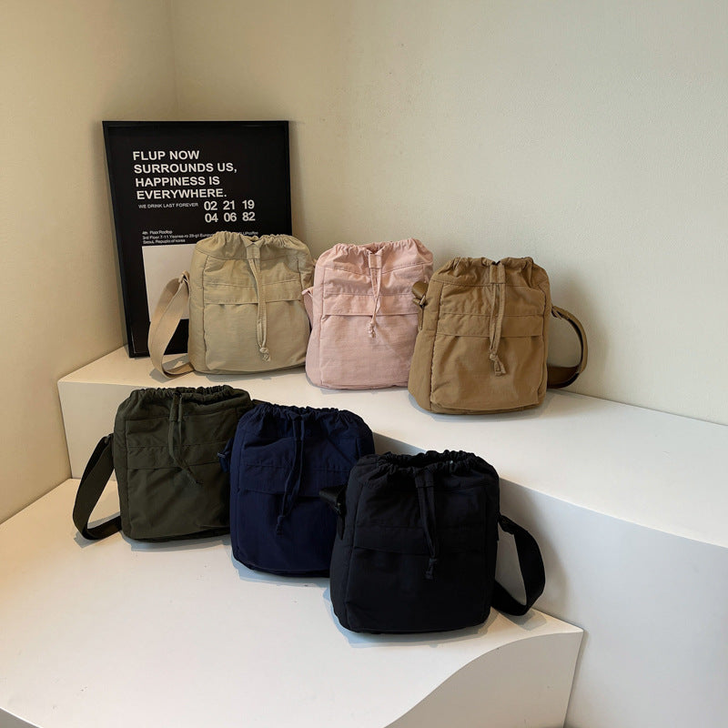 Casual Drawstring Bucket Bag Calm Wears