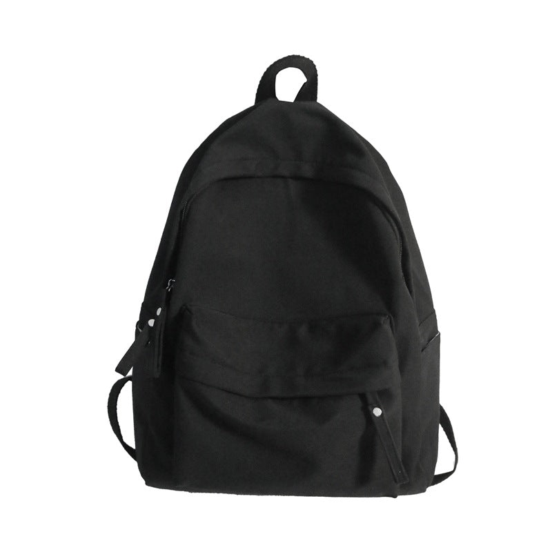 Casual Backpack with Plush Keychain
