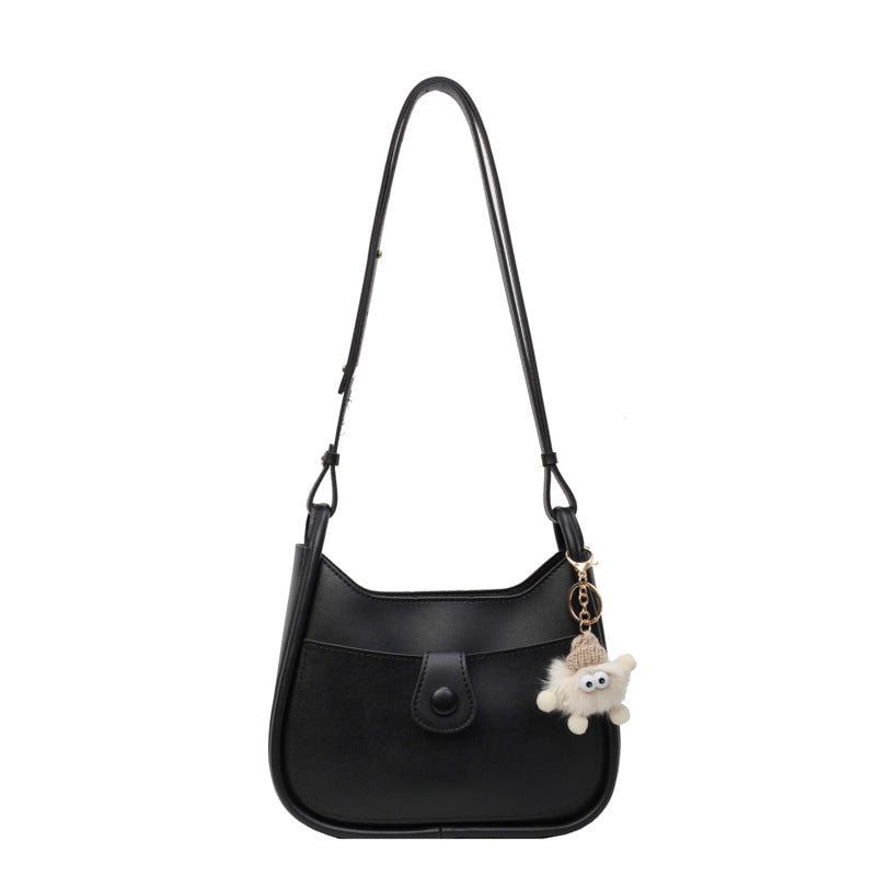 Women's shoulder bag made of high-quality synthetic leather with playful charm-https://detail.1688.com/offer/807384514793.html-Calm Wears-Black-Size: One Size-Calm Wears