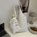 Elegant Lace-Trimmed Shoulder Bag
