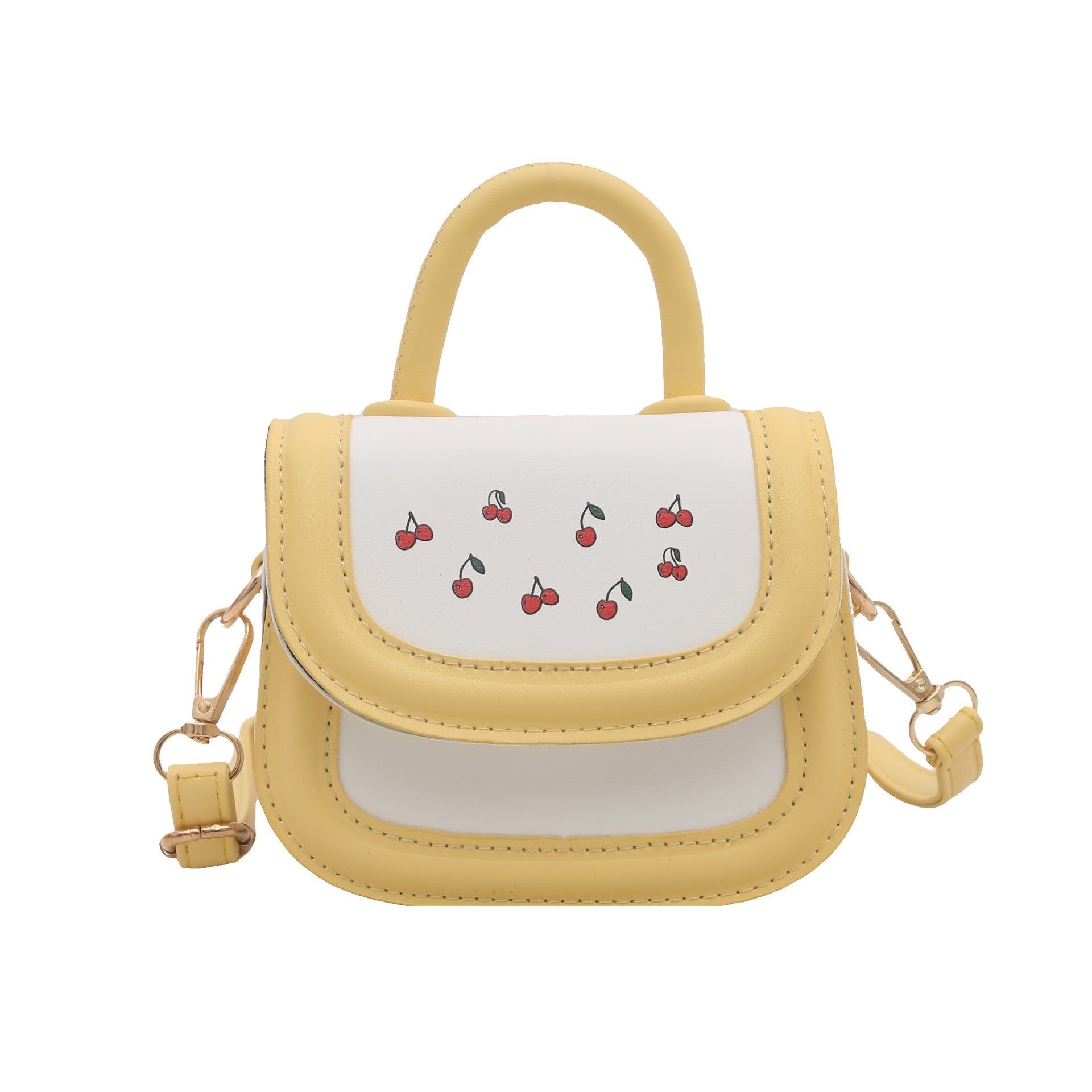 Ladies stylish mini handbag with fruity cherry motif-https://detail.1688.com/offer/1014477400963.html-Calm Wears-Yellow-nothing-Calm Wears
