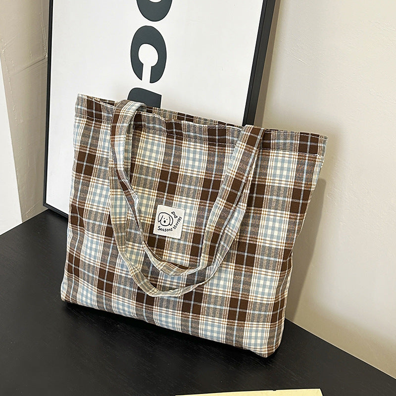 Stylish Plaid Tote Bag