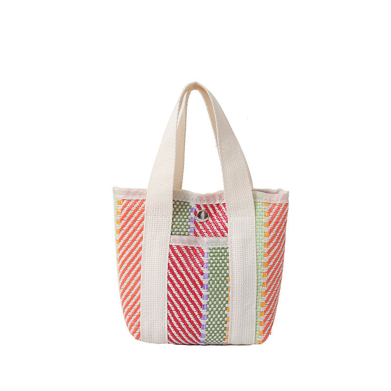 WoColorful Woven Beach Tote Bag