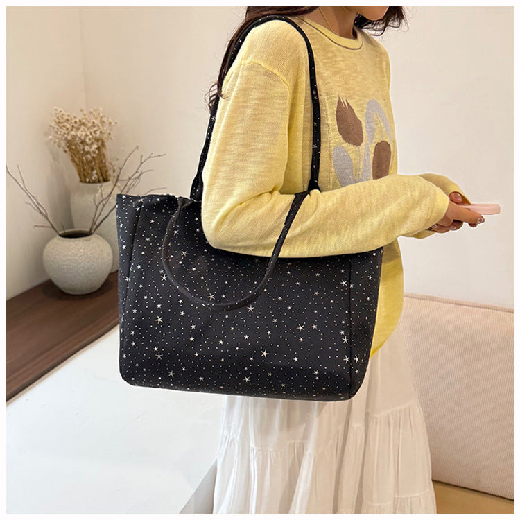 Stylish Star-Patterned Tote Bag