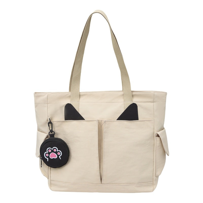 Playful Cat Ear Design Tote Bag