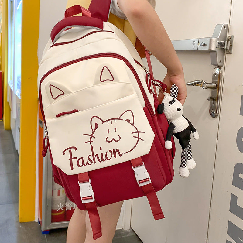 Backpack with Cute Cat Ears and Practical Compartments