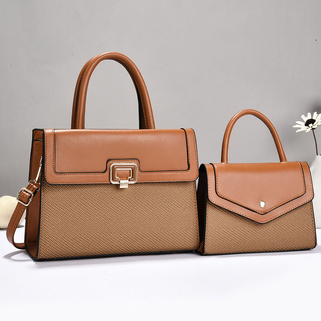 Women’s handbag set with textured design and elegant mini crossbody bag
