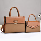 Women’s handbag set with textured design and elegant mini crossbody bag