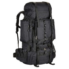 Outdoor backpack with versatile compartments and ergonomic carrying system