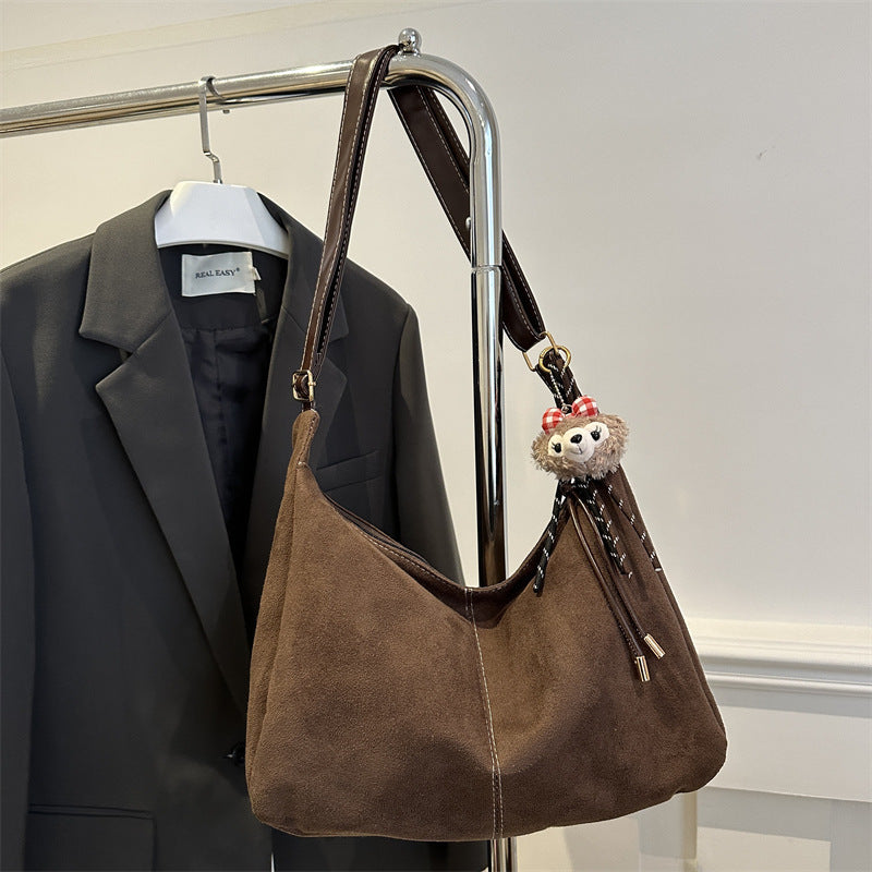 Soft Suede Hobo Handbag