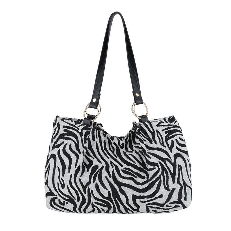 Stylish Zebra Print Canvas Tote Bag