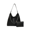 Sleek Textured Leather Hobo Handbag