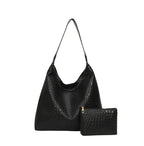 Sleek Textured Leather Hobo Handbag