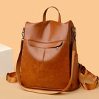 Versatile Structured Leather Backpack