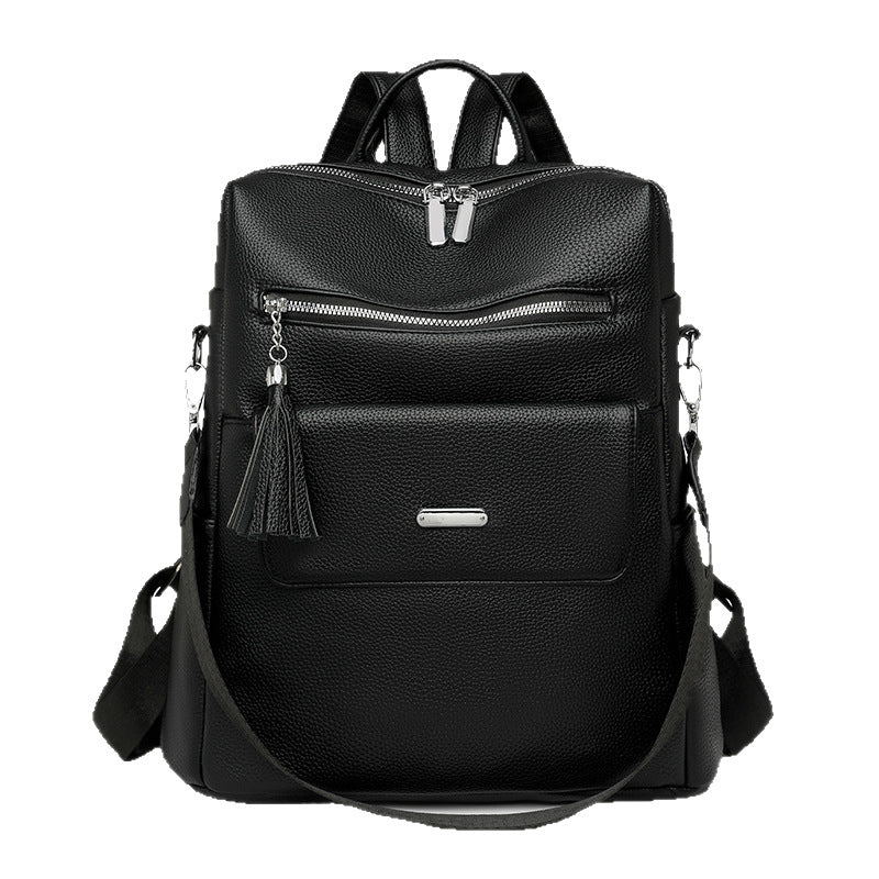 Stylish Multi-Pocket Leather Backpack  1788673935