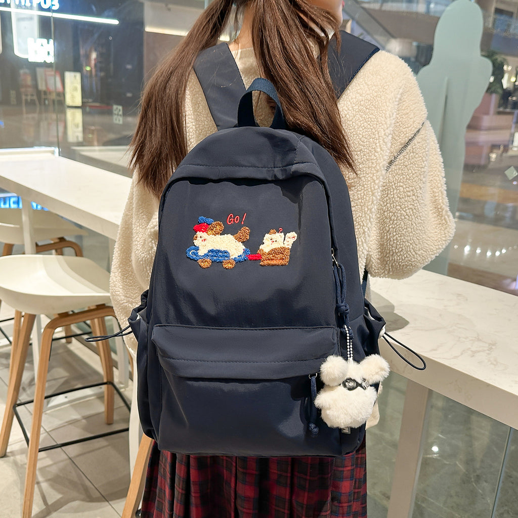 Playful Embroidered Backpack