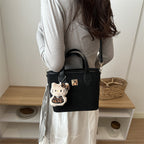 Ladies trendy mini bag with high-quality crocodile pattern and removable plush toy charm