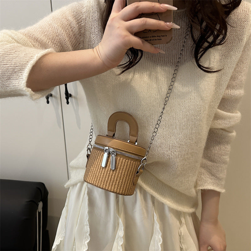 Women's mini backpack handbag with elegant zipper and practical carrying handle
