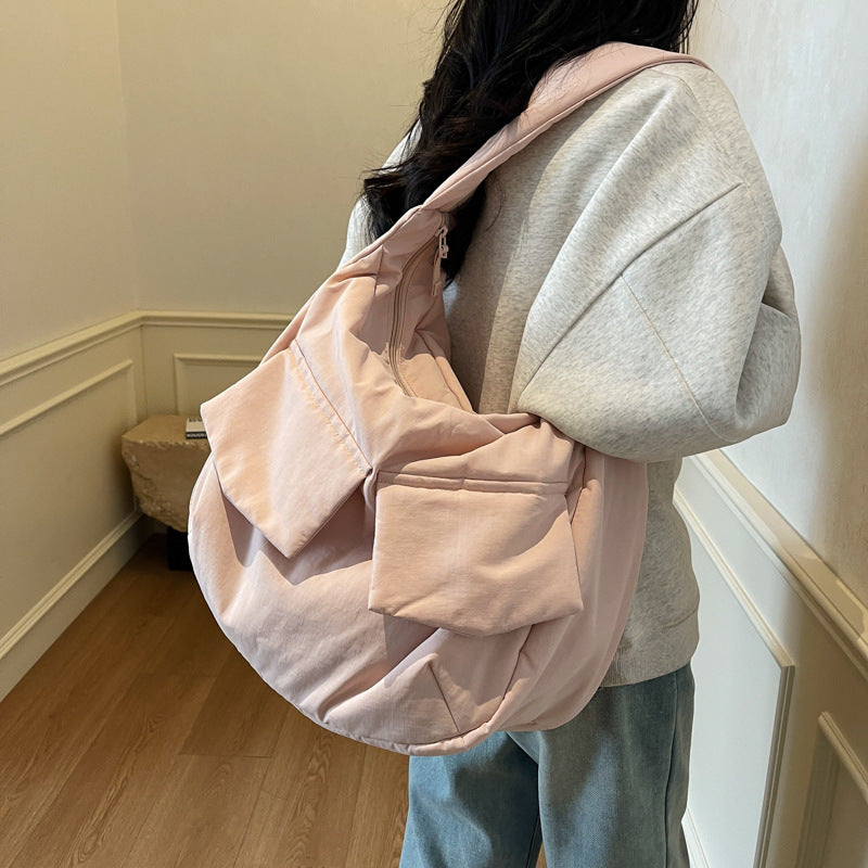 Soft Fabric Shoulder Hobo Bag Calm Wears