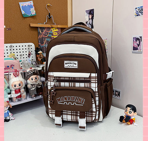 Casual Lightweight School Backpack-https://detail.1688.com/offer/1046959332111.html-Calm Wears-Brown-Calm Wears