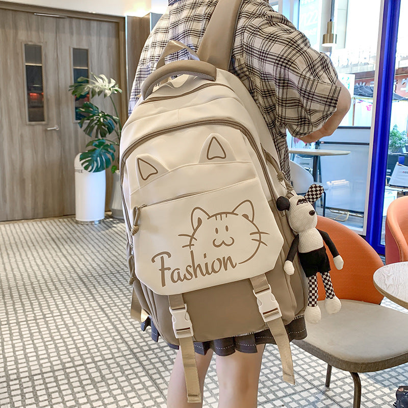 Backpack with Cute Cat Ears and Practical Compartments