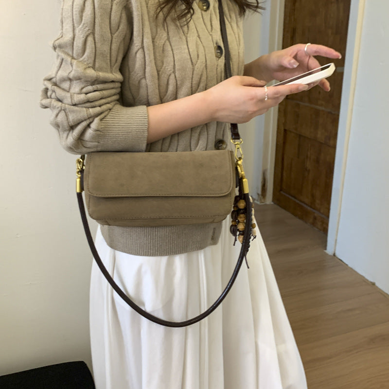 Women's shoulder bag made of fine suede leather with practical shoulder strap-https://detail.1688.com/offer/976751175472.html-Calm Wears-Moka-nothing-Calm Wears