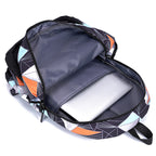 School backpack with multiple compartments and matching accessories
