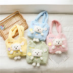 Plush Shoulder Bag with Cute Bear Design