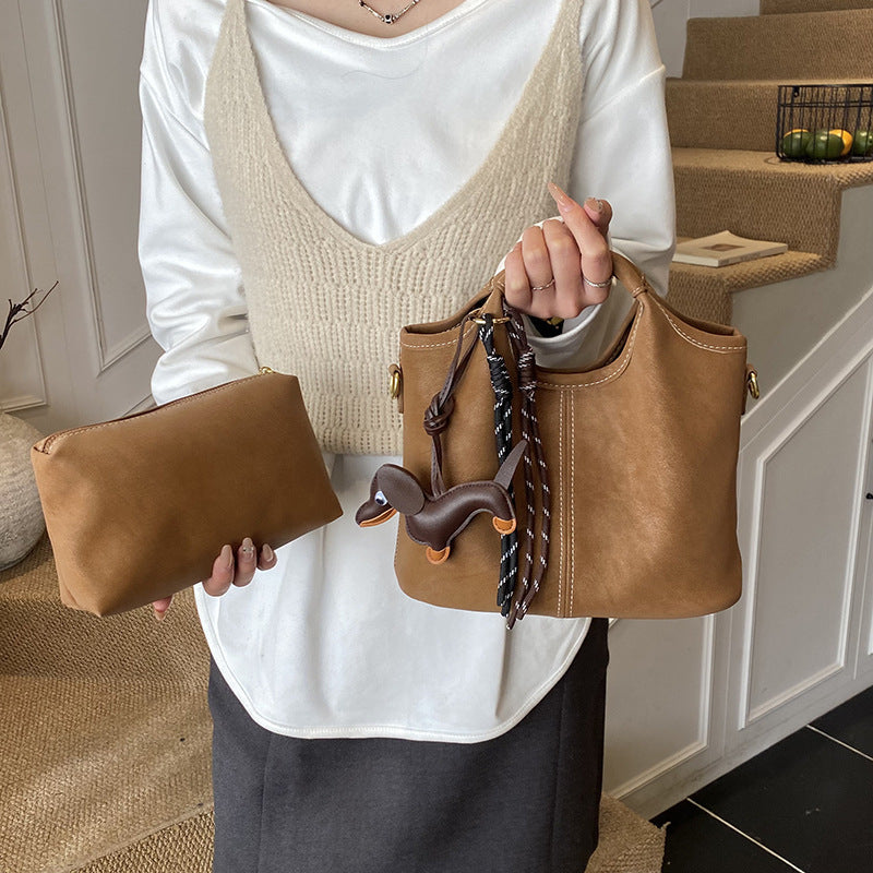 Women supple hobo bag with removable mini wallet