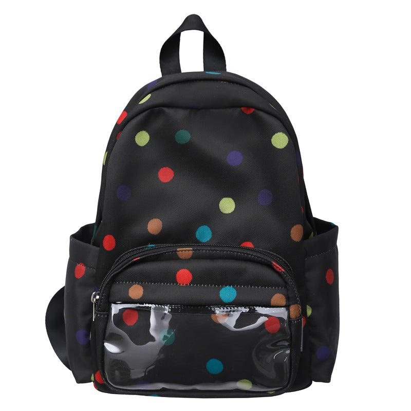 Star-Print Multi-Pocket Backpack