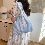 Elegant Floral Printed Shoulder Tote Bag