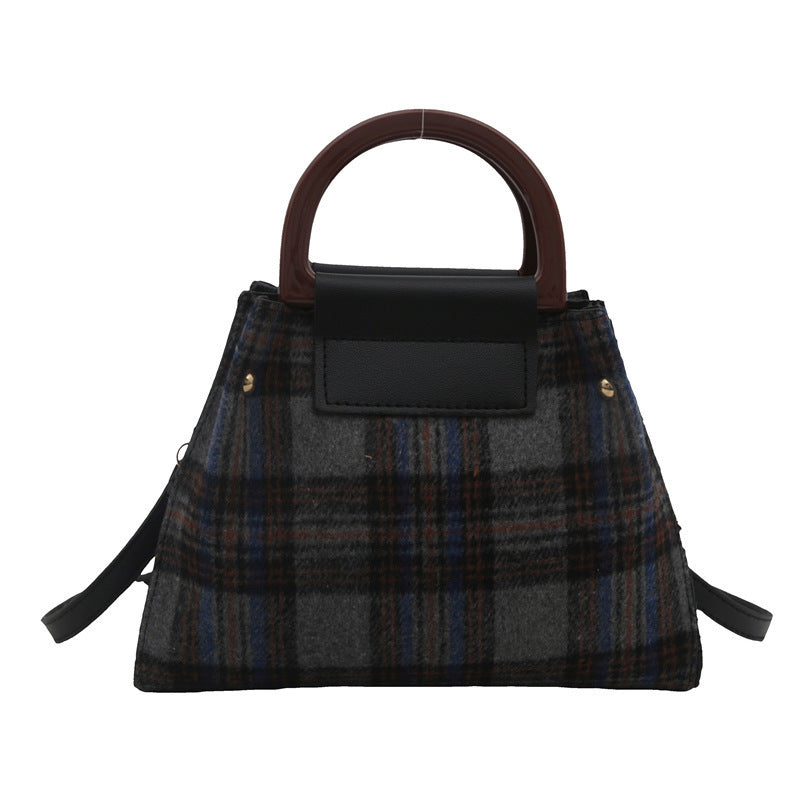 Plaid Structured Mini Handbag
