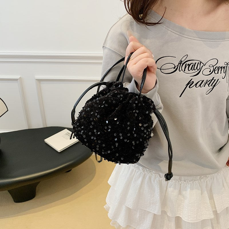 Glittery Sequin Drawstring Mini Bag