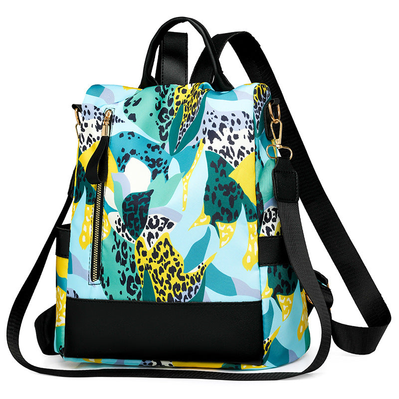 Floral Print Multi-Pocket Backpack