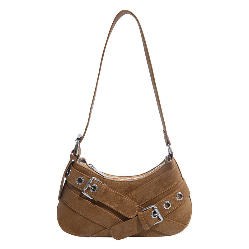Women's fashionable shoulder bag made of soft suede leather with unique appliqué-https://detail.1688.com/offer/996722361329.html-Calm Wears-Braun-nothing-Calm Wears