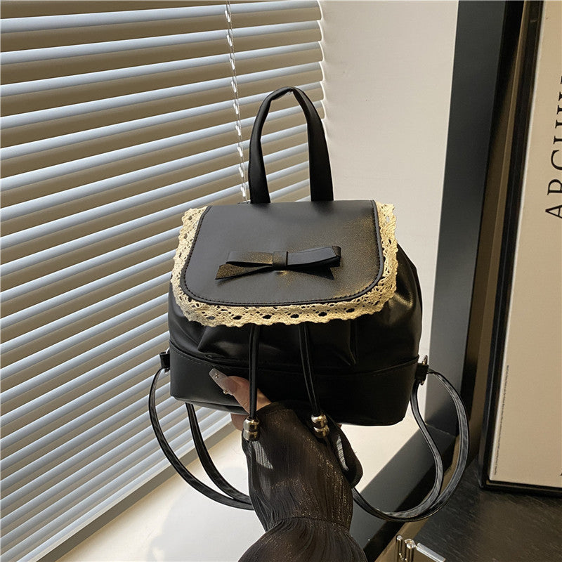 Cute Lace-Trimmed Mini Backpack