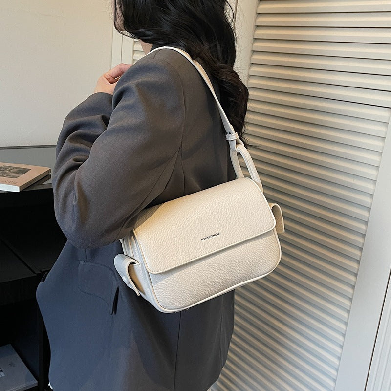 Women’s shoulder bag made of soft, textured leather with adjustable shoulder strap-https://detail.1688.com/offer/1015135723712.html-Calm Wears-Black-nothing-Calm Wears